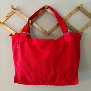 Kipling red nylon tote